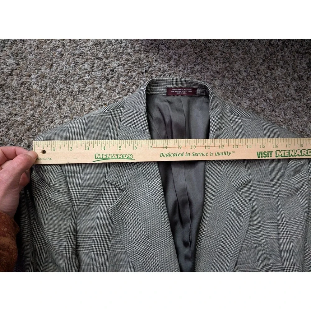 Evan Picone Blazer 42R Houndstooth Plaid Men's Suit Jacket USA